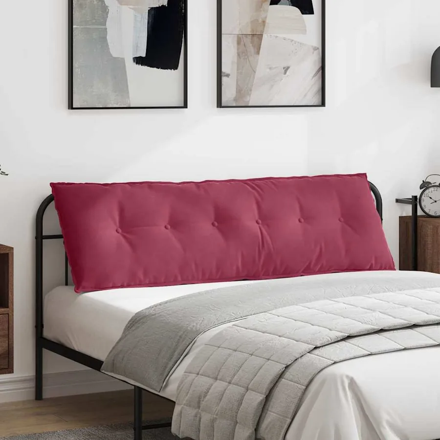 Coussin de Dos Bordeaux 160 x 50 cm Tissu en velours côtelé