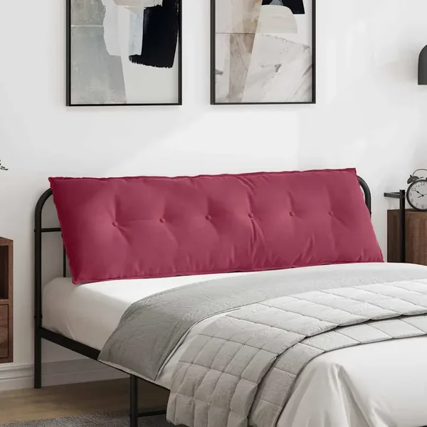 Coussin de Dos Bordeaux 160 x 50 cm Tissu en velours côtelé