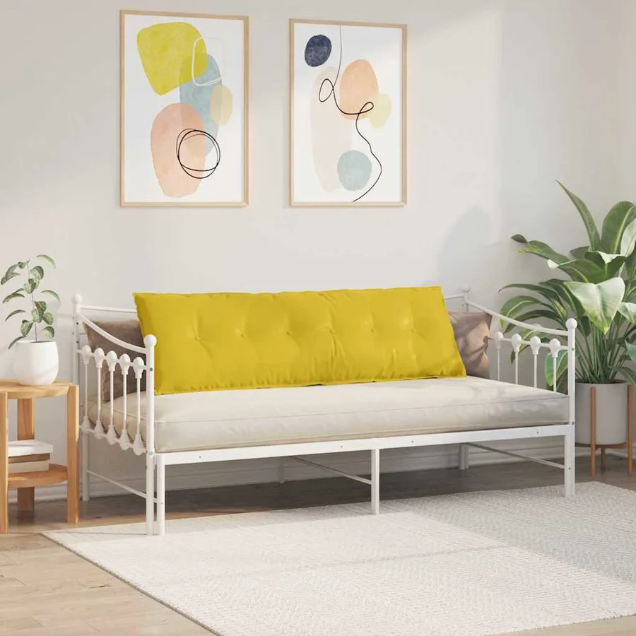 Coussin de Dos Jaune 160 x 50 cm Tissu en velours côtelé - 4