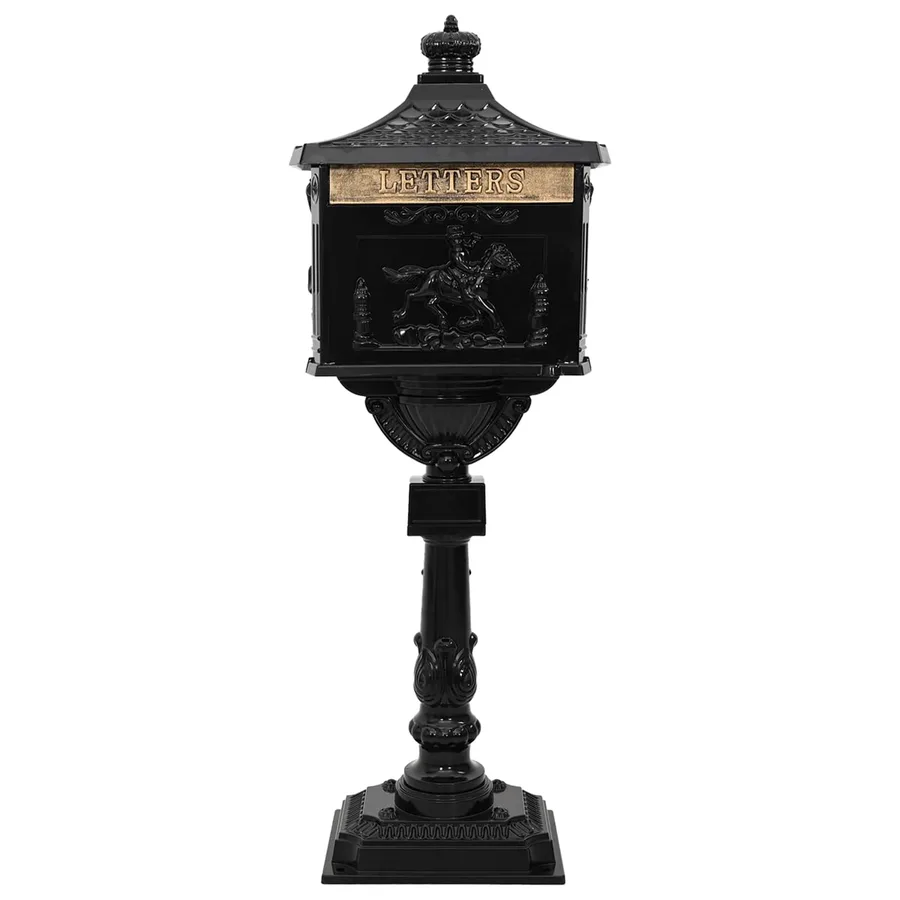 Boîte aux Lettres Debout avec porte Noir 42,5 x 29,5 x 117 cm - 2