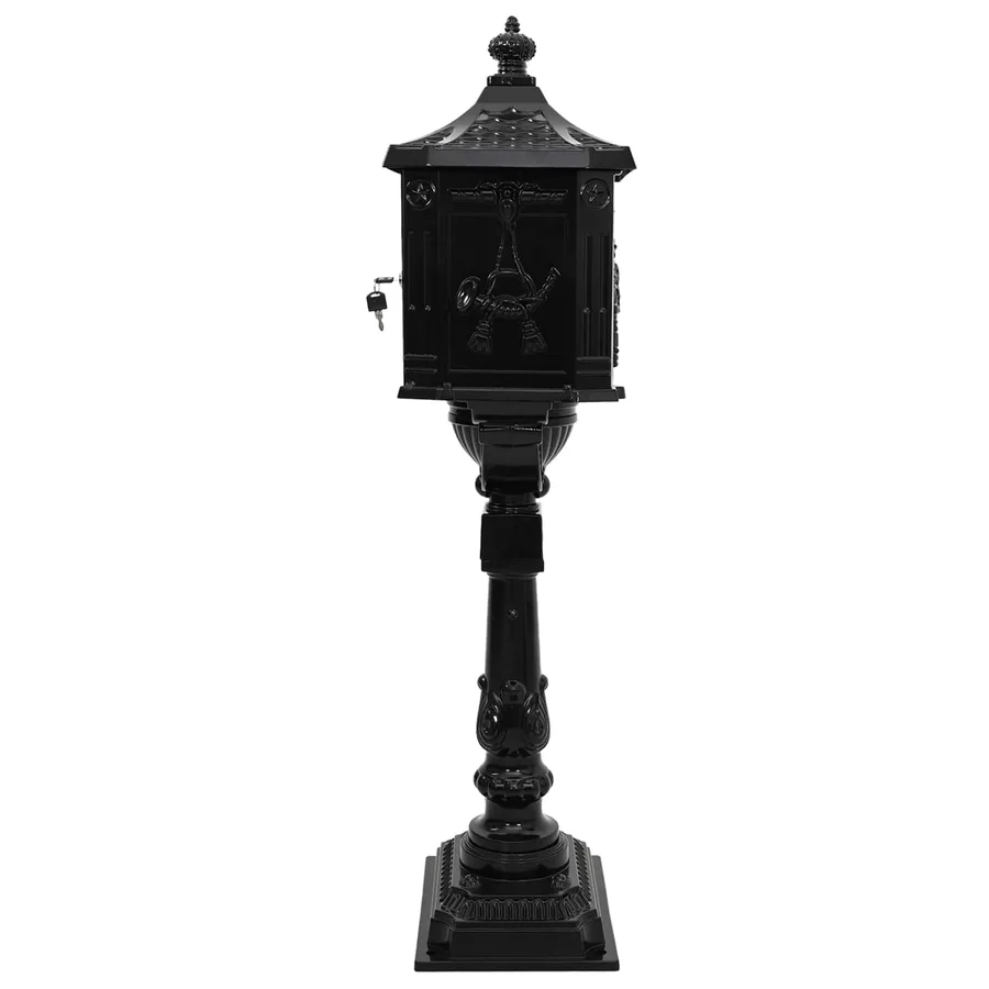 Boîte aux Lettres Debout avec porte Noir 42,5 x 29,5 x 117 cm - 3