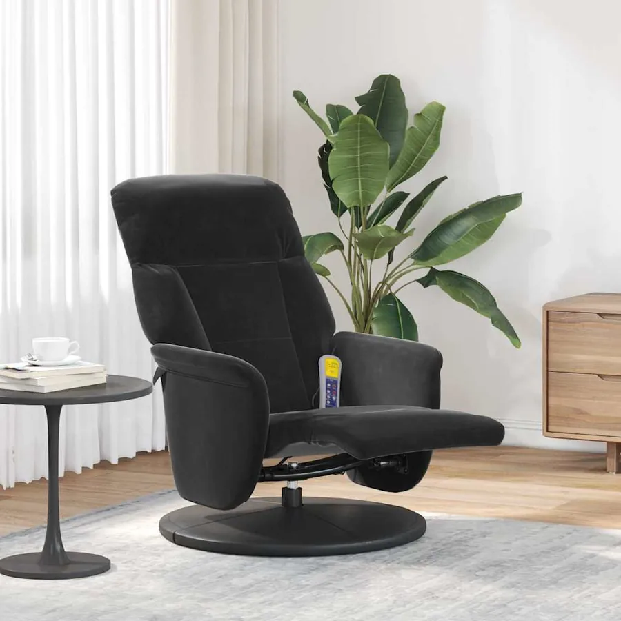 Fauteuil de massage inclinable Noir 91 x 71 x 105 cm Velours