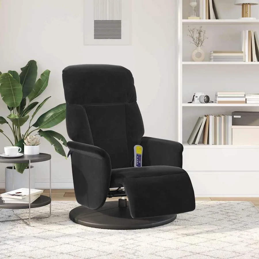 Fauteuil de massage inclinable Noir 91 x 71 x 105 cm Velours - 3