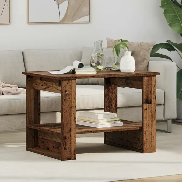 Table basse Bois ancien 72 x 50 x 50 cm Bois d'ingénierie