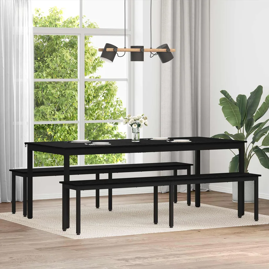 banc Chêne noir 200 x 35 x 45 cm Bois d'ingénierie