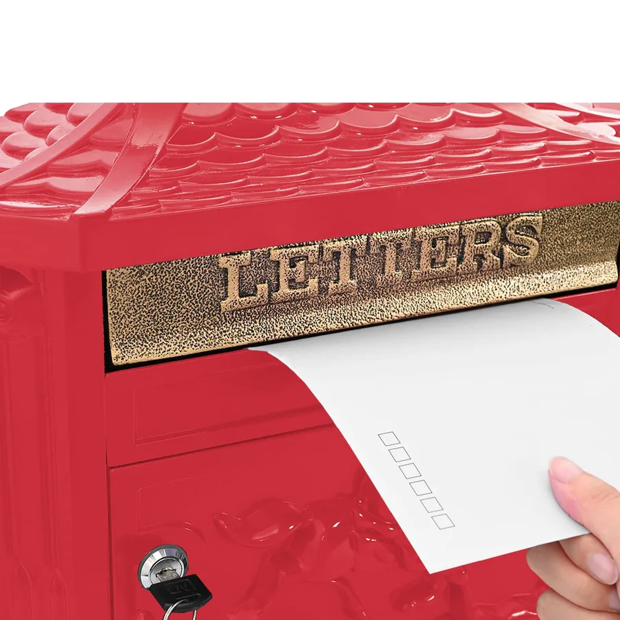 Boîte aux lettres murale avec stockage Rouge 40,5 x 16 x 45 cm - 3