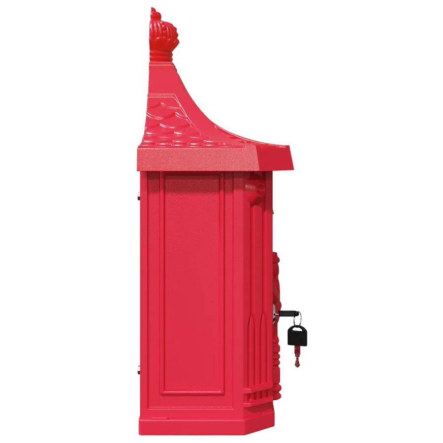 Boîte aux lettres murale avec stockage Rouge 40,5 x 16 x 45 cm - 7