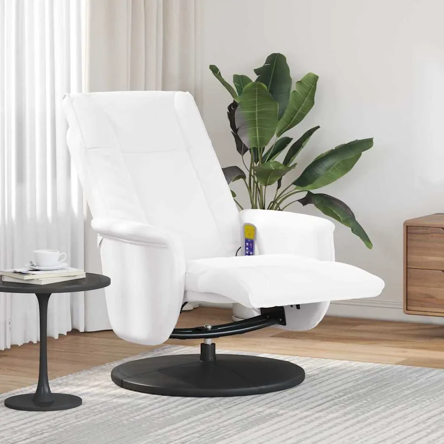 Fauteuil de massage pivotant Blanc 71 x 90 x 105 cm Simili cuir