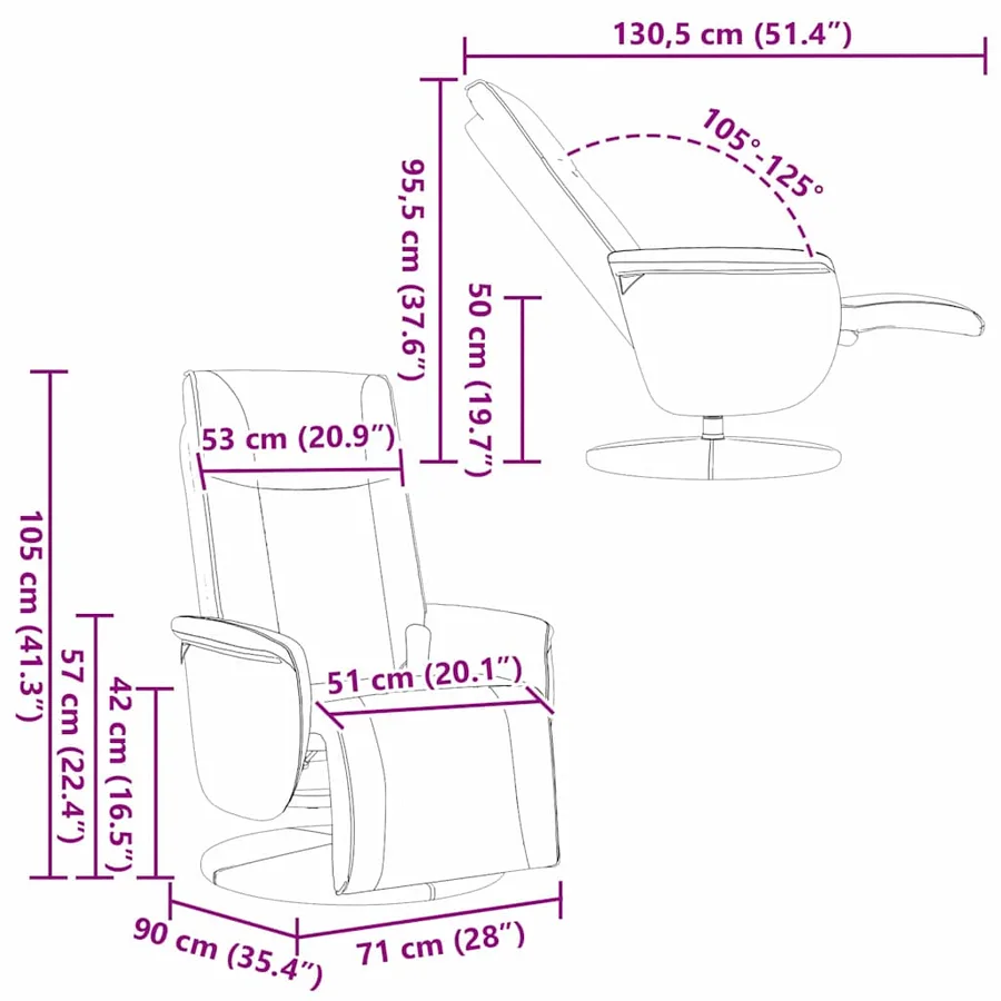 Fauteuil de massage pivotant Blanc 71 x 90 x 105 cm Simili cuir - 12