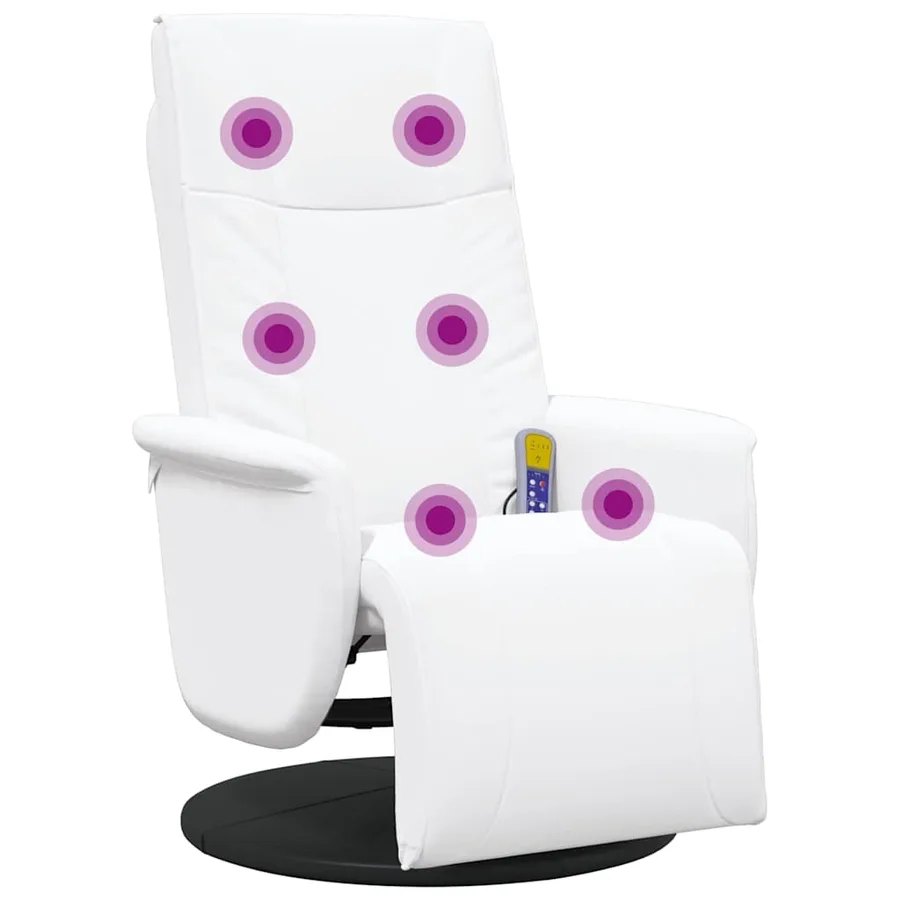Fauteuil de massage pivotant Blanc 71 x 90 x 105 cm Simili cuir - 2