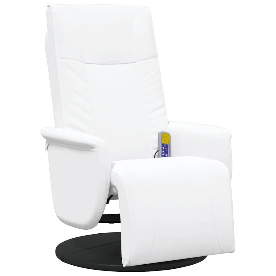 Fauteuil de massage pivotant Blanc 71 x 90 x 105 cm Simili cuir - 4