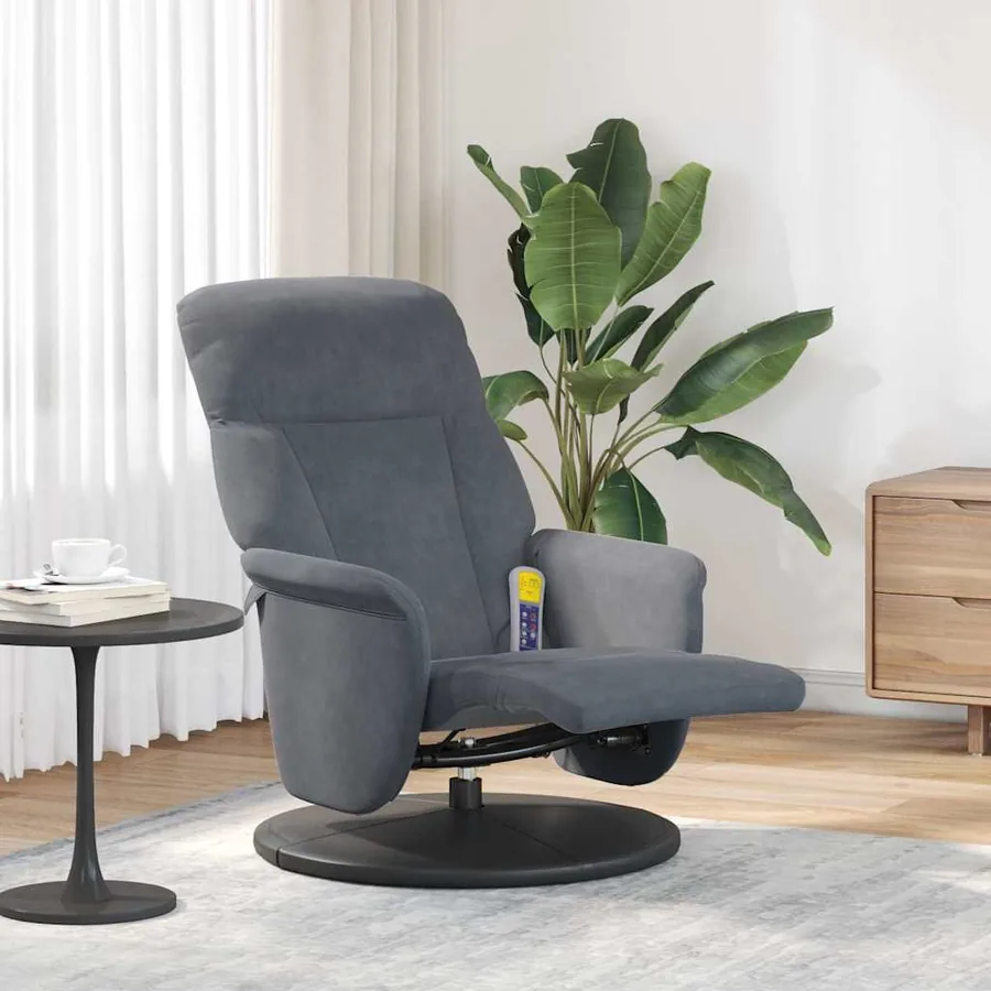 Fauteuil de massage inclinable Gris foncé 91 x 71 x 105 cm