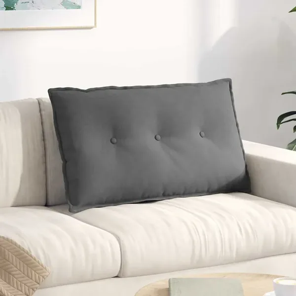 Coussin de Dos Gris foncé 80 x 50 cm Tissu en microfibre