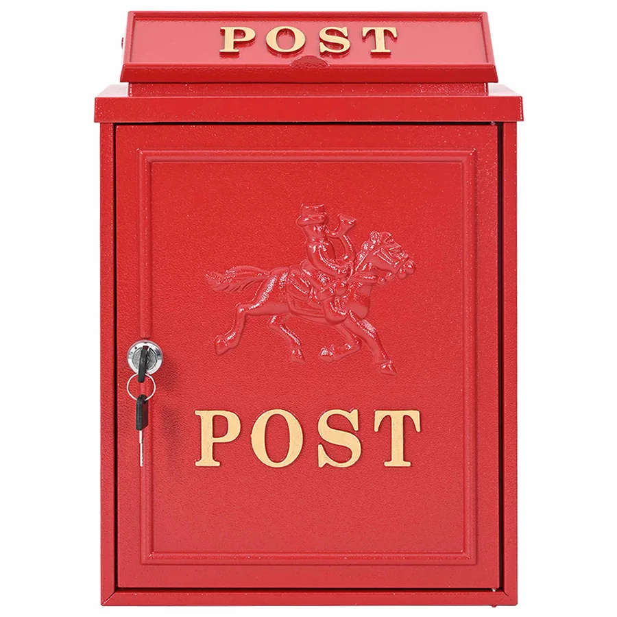 Boîte aux lettres murale Rouge 29 x 13 x 41 cm Aluminium coulé - 6