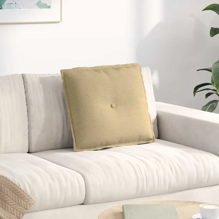 Coussin de Dos Vert gris 50 x 45 cm Tissu en velours côtelé