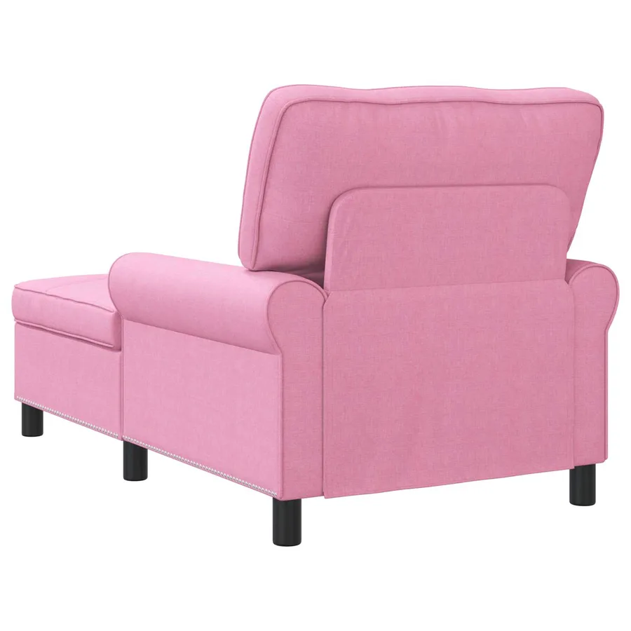 Chaise longue avec coussin Rose 91 x 157 x 91 cm tissu - 6