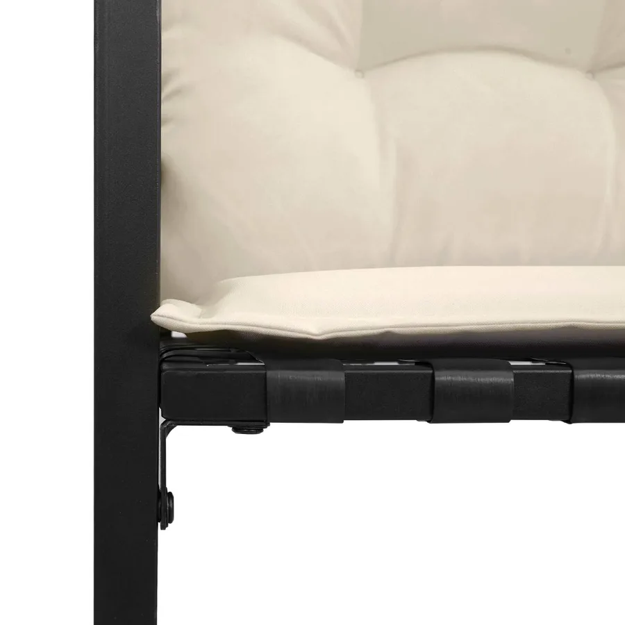 Banc à couches en bois avec coussin Uni Crème 114 x 55 x 77 cm - 7