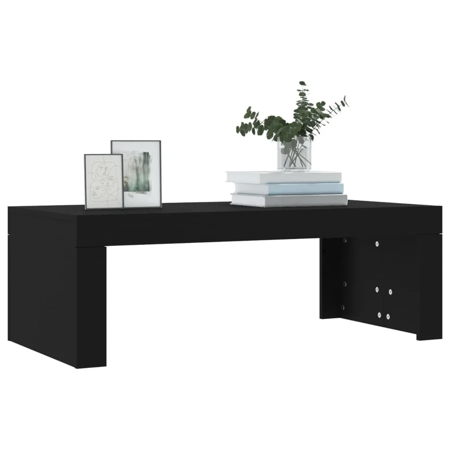 Table basse noir 102x50x36 cm bois d'ingénierie - 3