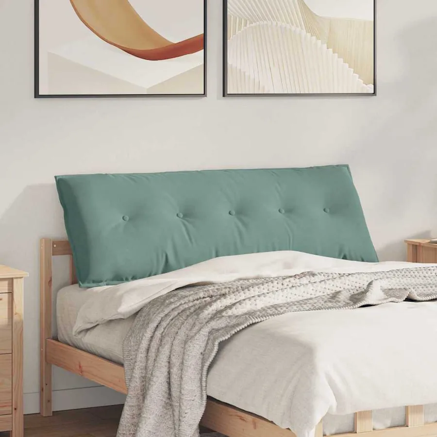 Coussin de Dos Vert Mer 140 x 50 cm Tissu en velours côtelé