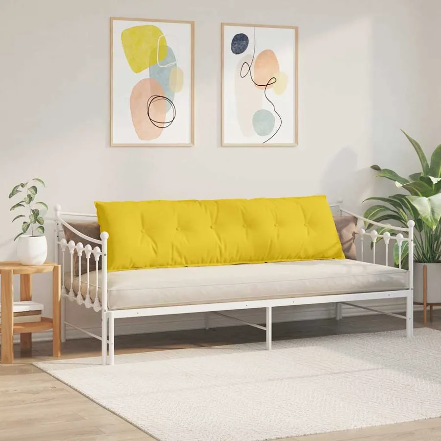 Coussin de Dos Jaune clair 180 x 19 x 50 cm tissu - 4