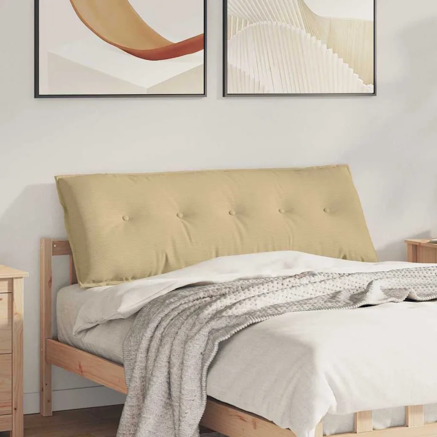 Coussin de Dos Vert gris 140 x 50 cm Tissu en velours côtelé