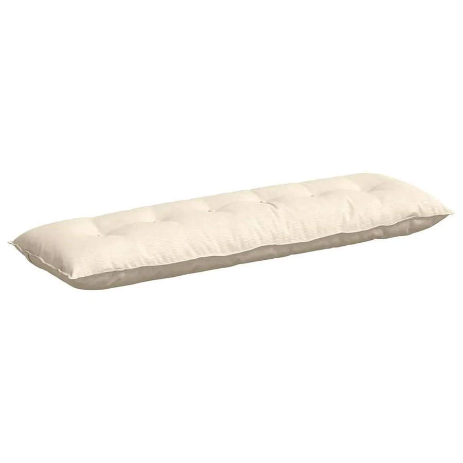 Coussin de Dos Crème 160 x 50 cm Tissu en velours côtelé - 2