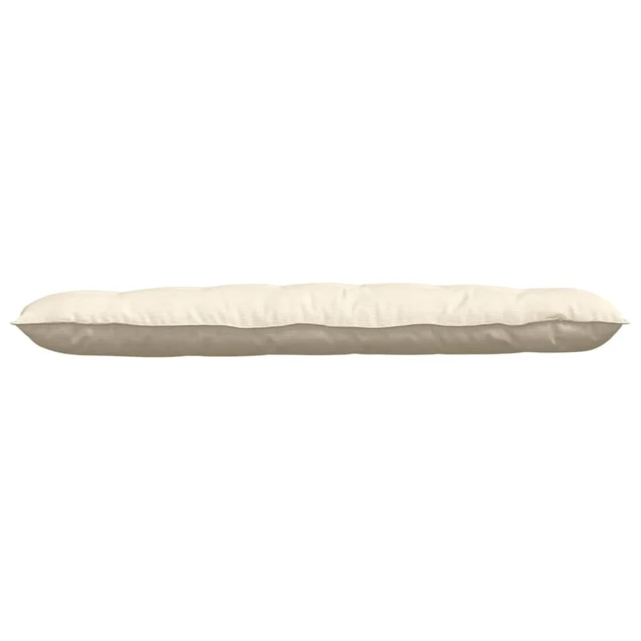 Coussin de Dos Crème 160 x 50 cm Tissu en velours côtelé - 5