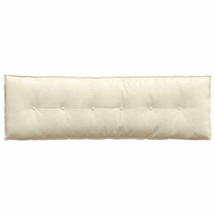 Coussin de Dos Crème 160 x 50 cm Tissu en velours côtelé - 6