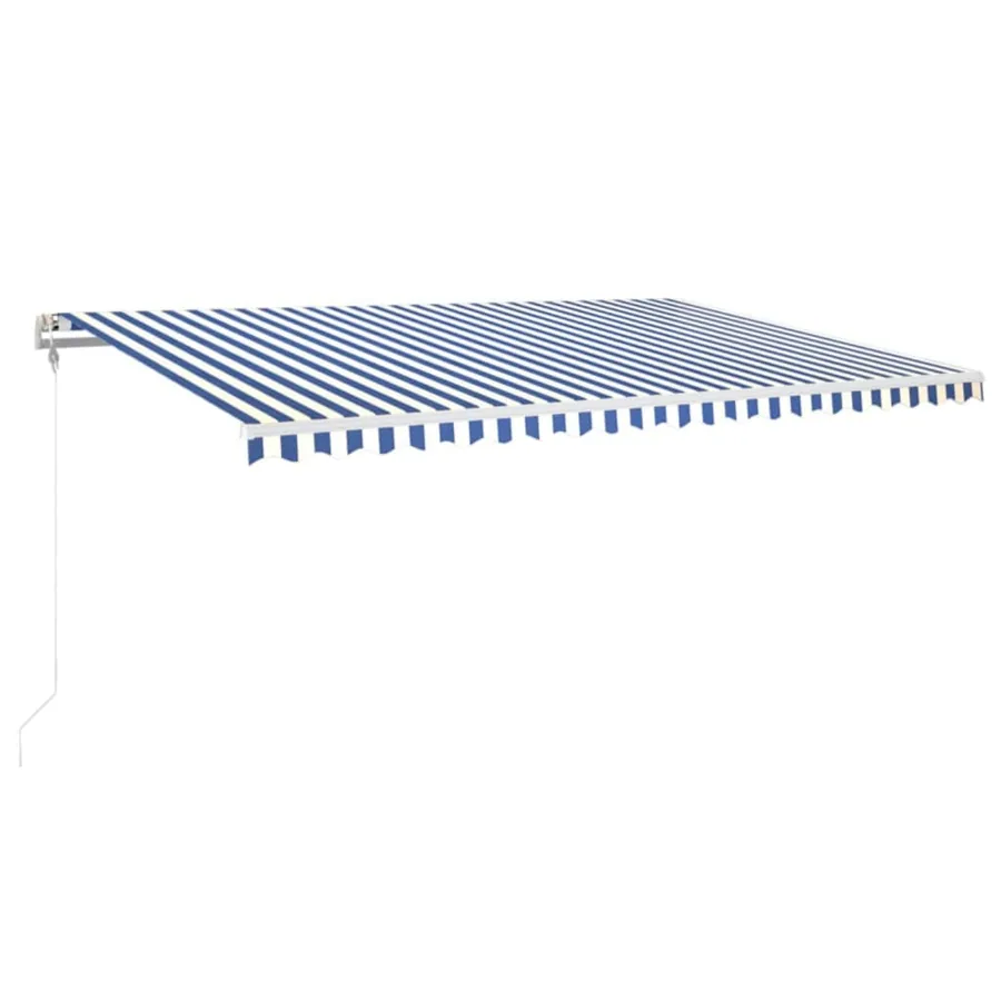 Auvent rétractable automatique 500x350 cm Bleu et blanc - 2