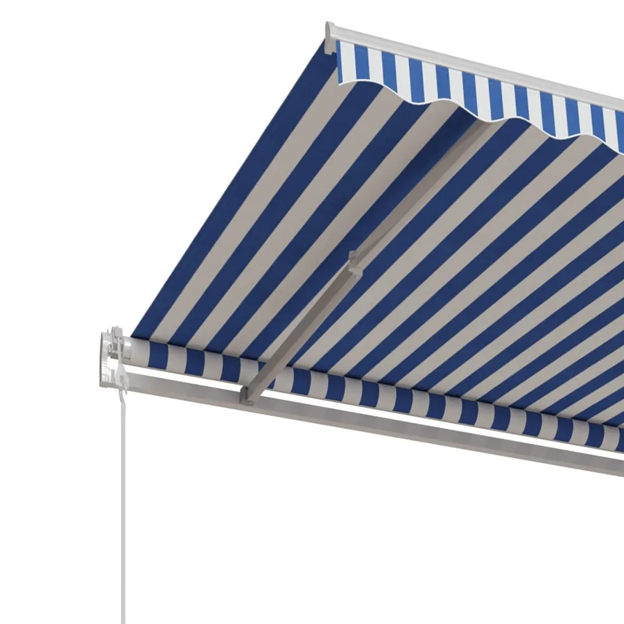 Auvent rétractable automatique 500x350 cm Bleu et blanc - 5