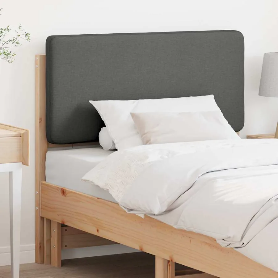 Tête de lit capitonnée Marron et gris clair 80 cm Pin massif
