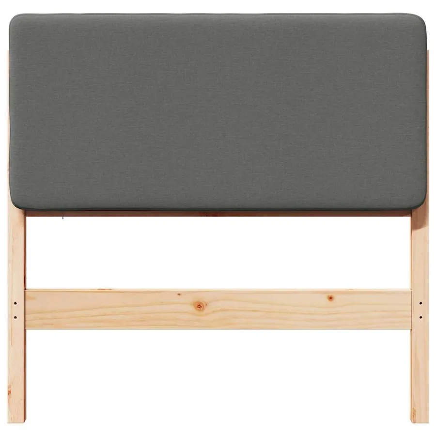 Tête de lit capitonnée Marron et gris clair 80 cm Pin massif - 4