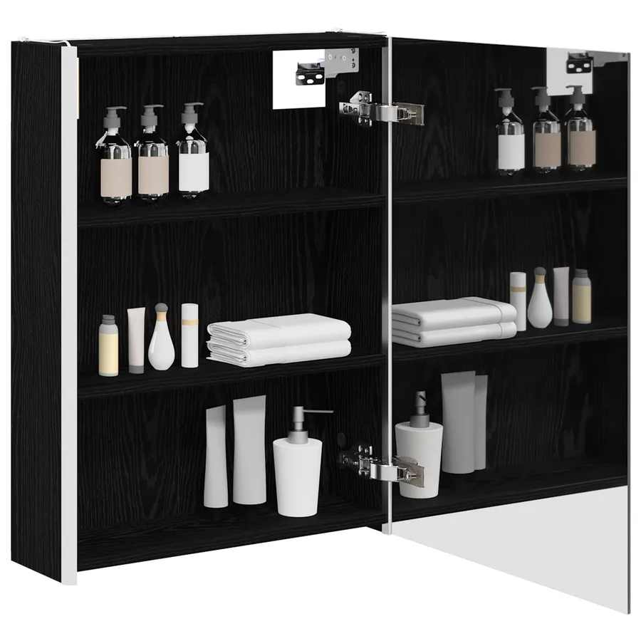 Armoire Miroir de Salle de Bain Chêne noir 53,5 x 15,5 x 70 cm - 3