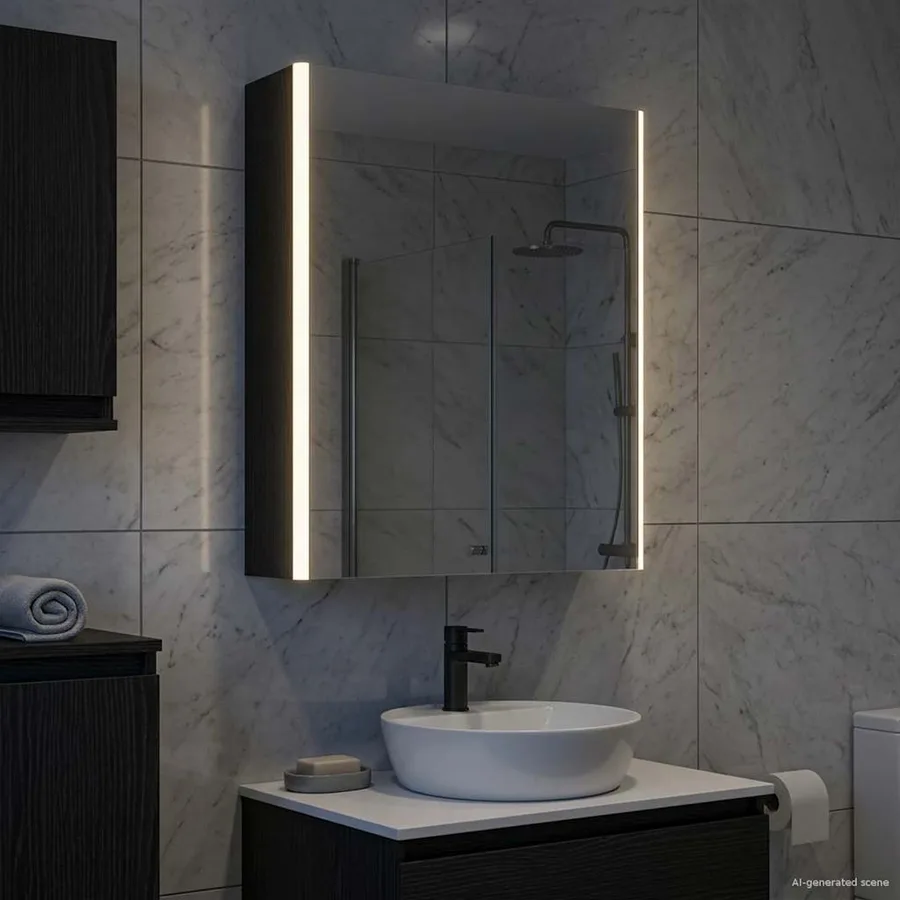Armoire Miroir de Salle de Bain Chêne noir 53,5 x 15,5 x 70 cm - 4