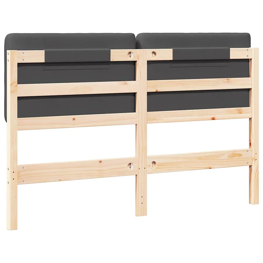 Tête de lit capitonnée Brun et gris foncé 150 cm Pin massif - 6