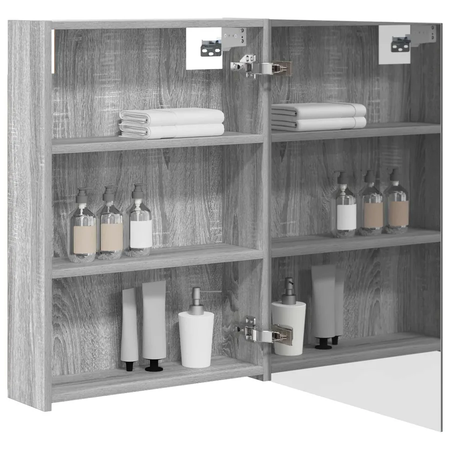 Armoire Miroir de Salle de Bain Gris Sonoma 50 x 14,5 x 70 cm - 3