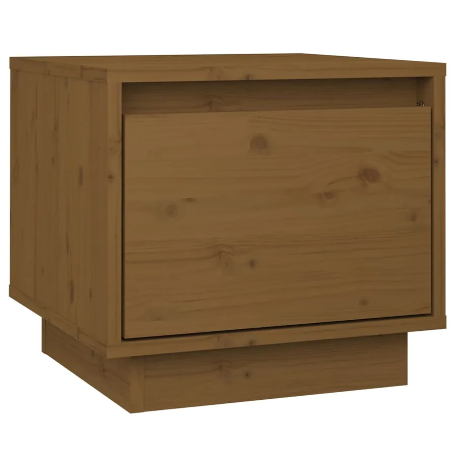 Tables de chevet 2pcs Marron miel 35x34x32cm Bois de pin solide - 6