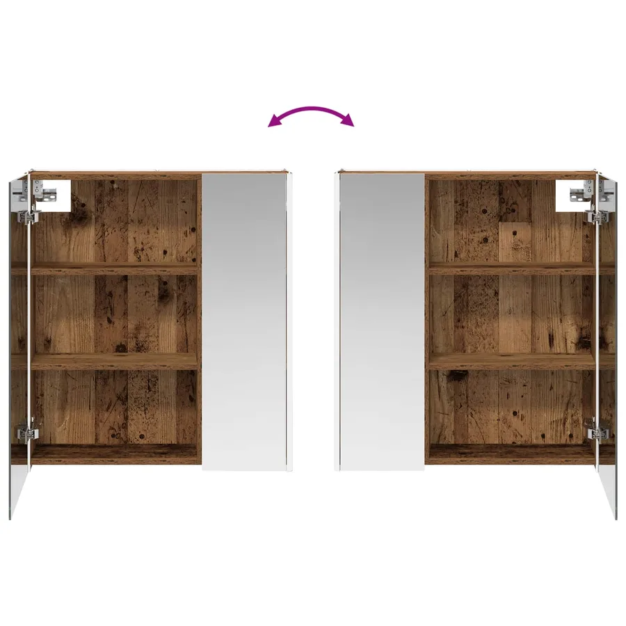 Armoire Miroir de Salle de Bain Bois ancien 63,5 x 15,5 x 70 cm - 12