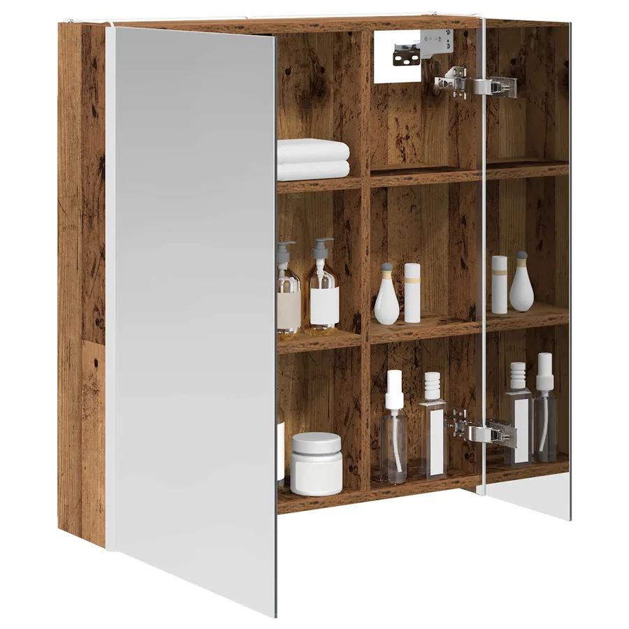 Armoire Miroir de Salle de Bain Bois ancien 63,5 x 15,5 x 70 cm - 3