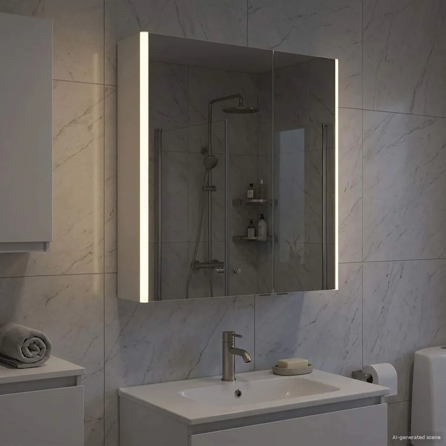 Armoire Miroir de Salle de Bain Blanc 63,5 x 15,5 x 70 cm