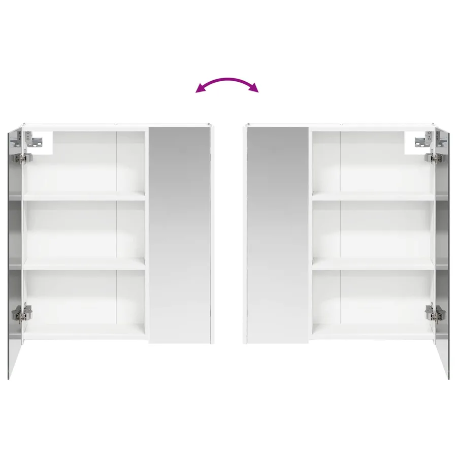 Armoire Miroir de Salle de Bain Blanc 63,5 x 15,5 x 70 cm - 12