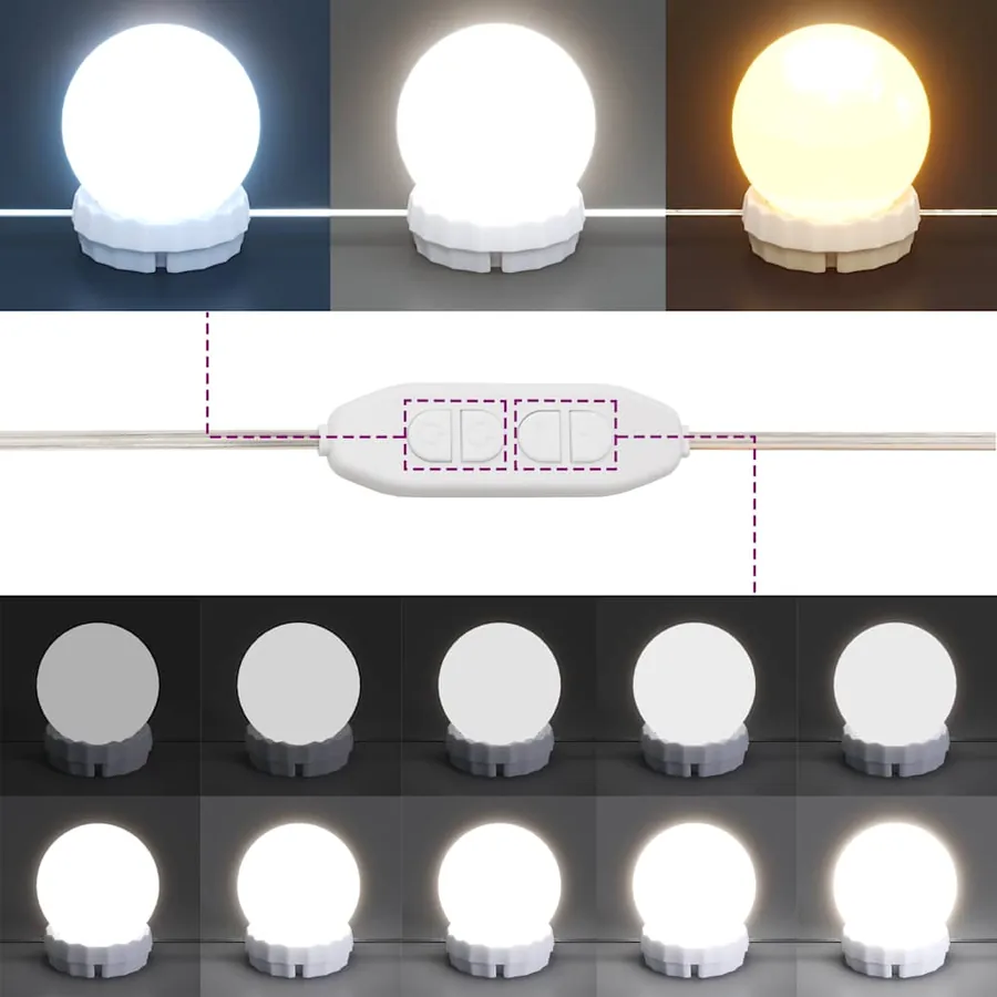 Miroir mural avec lampes LED Rond Verre - 13