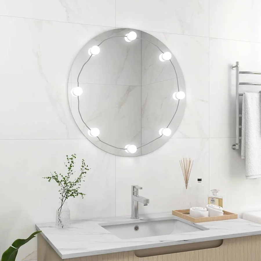 Miroir mural avec lampes LED Rond Verre - 3