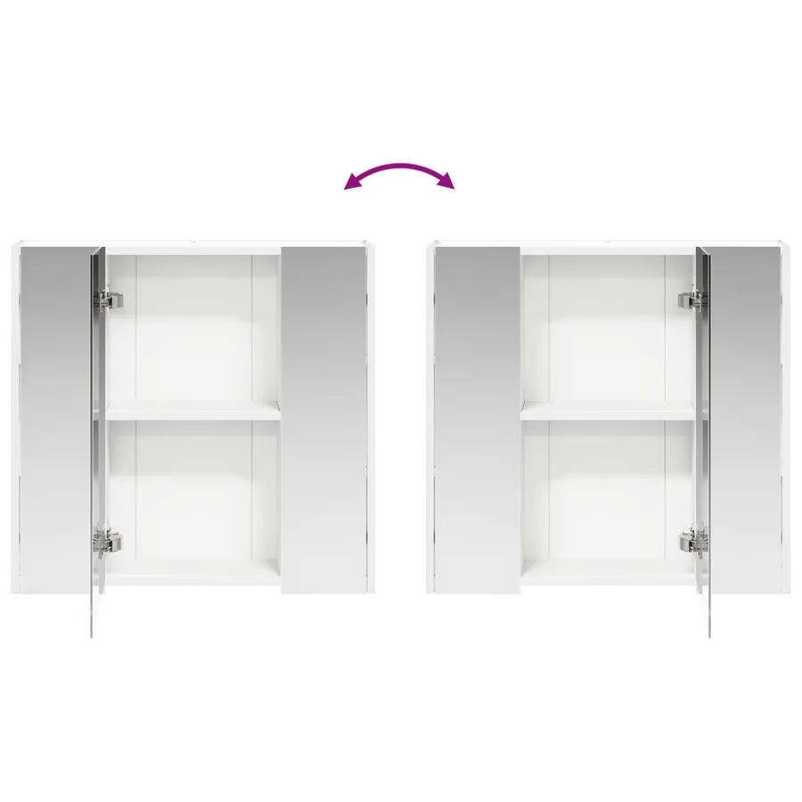 Armoire Miroir de Salle de Bain Blanc 63,5 x 15,5 x 60,5 cm - 12