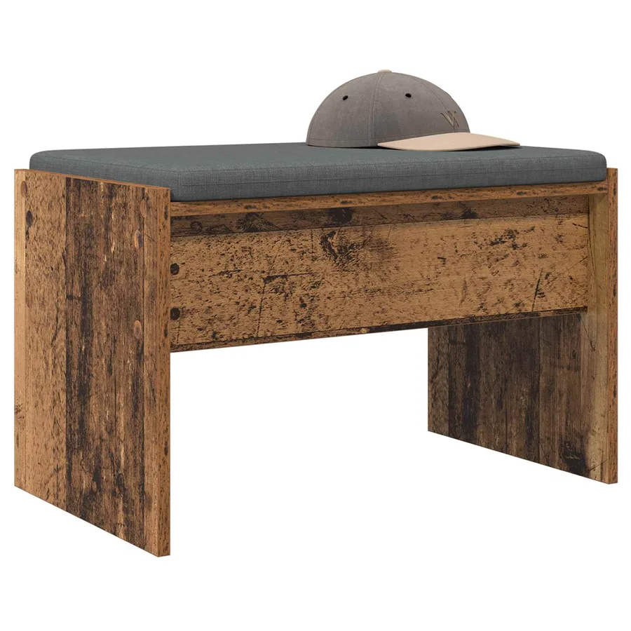 Banc d'entrée avec coussin Bois ancien 63 x 38 x 40 cm - 3
