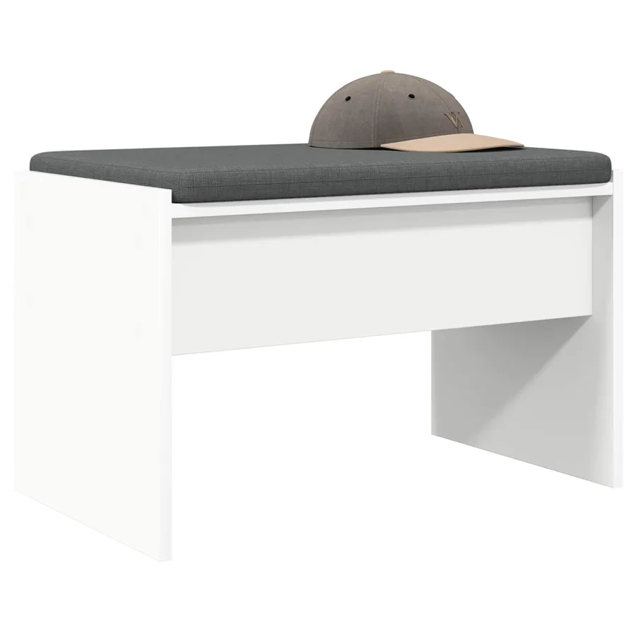 Banc d'entrée avec coussin Blanc 63 x 38 x 40 cm - 3
