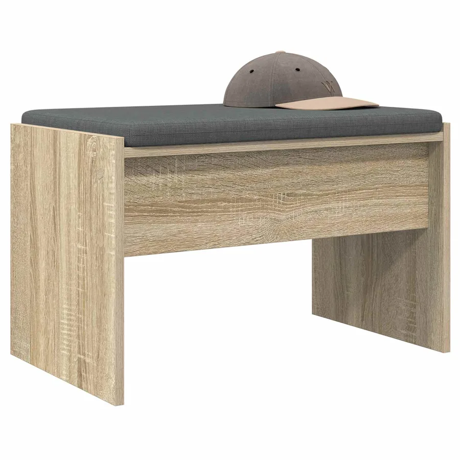 Banc d'entrée avec coussin Chêne Sonoma 63 x 38 x 40 cm - 3