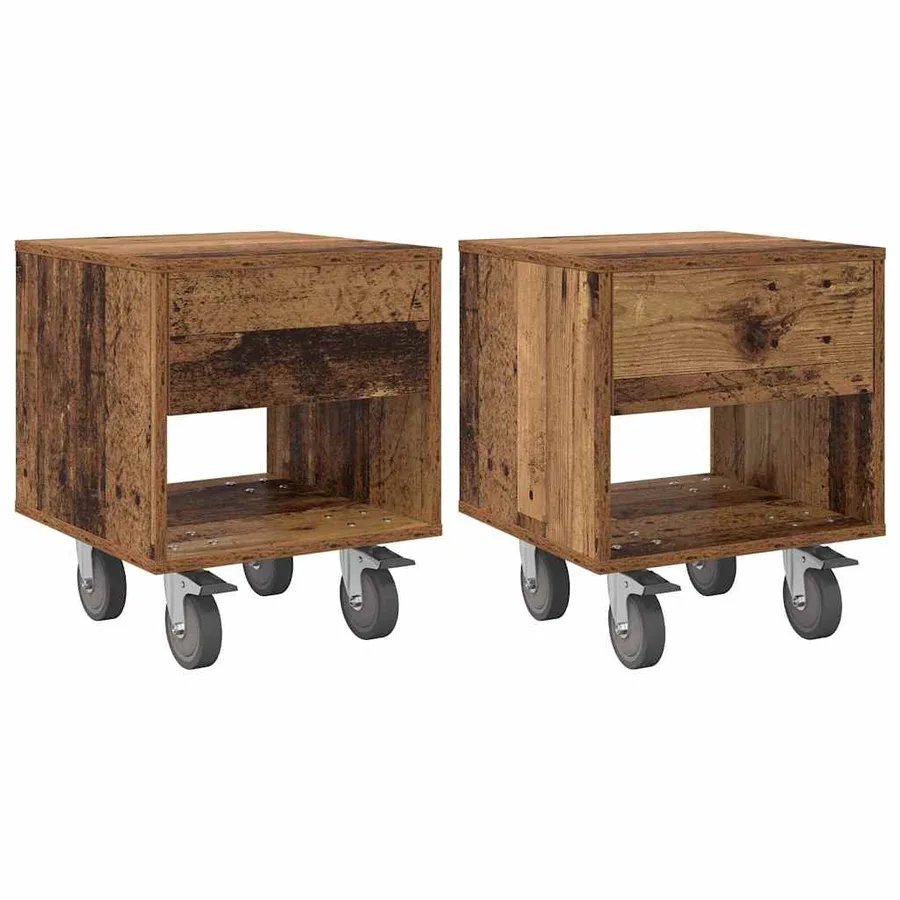 Table de chevet 2 pcs Bois ancien 40,5 x 40 x 48 cm - 2