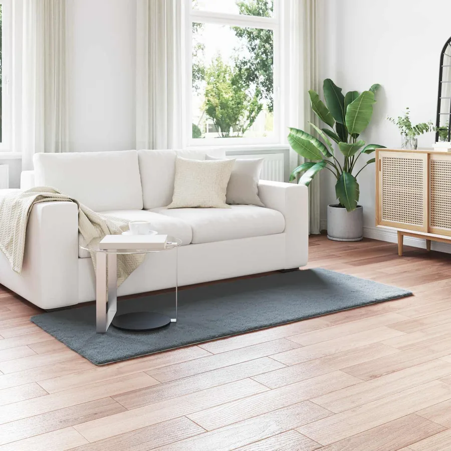 Tapis antidérapant en fausse de lapin OLITE Anthracite