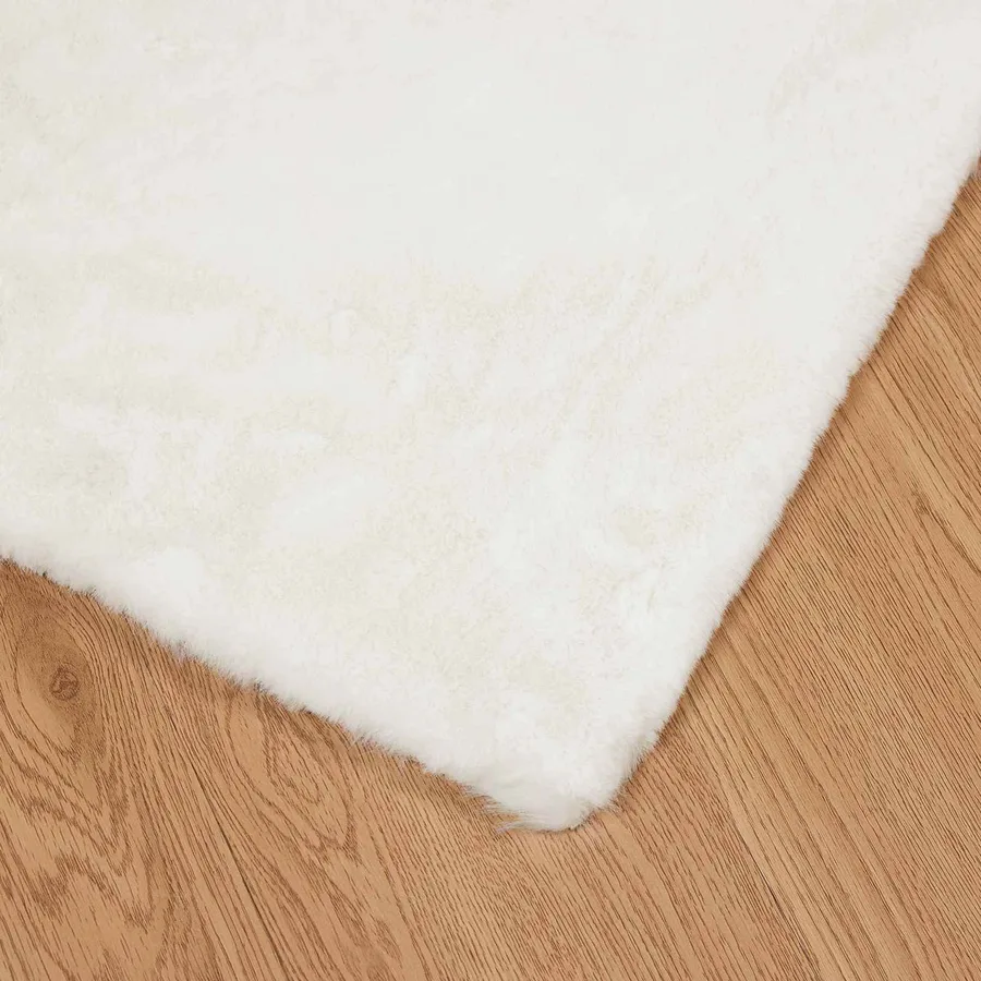Tapis antidérapant en fausse de lapin OLITE Crème 100 x 200 cm - 7